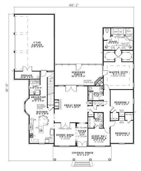 House Plan 110 00568 Southern Plan 2553 Square Feet 4 Bedrooms 3