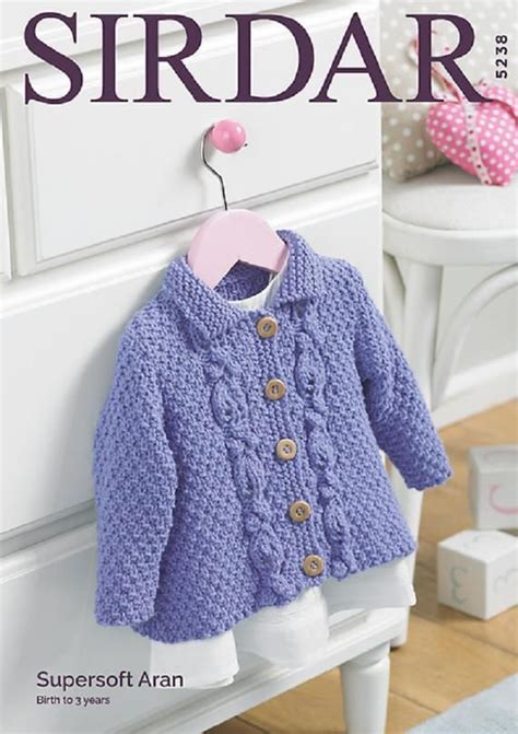Bunch of grapes aran cardigan knitting pattern 32 40 collar pockets | ebay knittingpatternbazaar. Girls A Line Jacket Knitting Pattern, Sirdar 5238, aran ...
