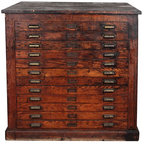 These file cabinets only look attractive but they also give a sturdy wooden file cabinet from devaise is made for a perfect way to keep everything on hand may be in office or home. Antique Oak Printer's Flat File Cabinet at 1stdibs