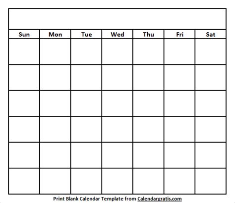 Blank Calendar Template Editable Blank Calendar Printable 2023