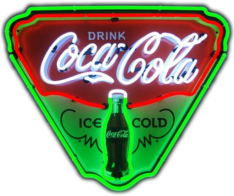 Ice Cold Coca Cola Retro Triangle Neon Sign Art And Home