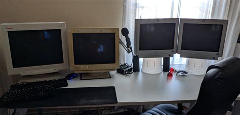 You Know When You Have Too Many Crt Monitors Because The Desk Begins To