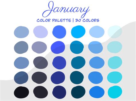 January Procreate Color Palette Blue And Teal St Etsy In 2022
