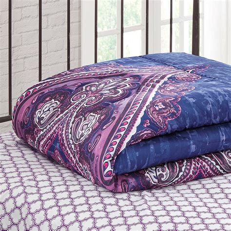 New Purple 8 Piece Full Size Comforter Set With Sheets