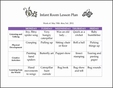 6 Creative Curriculum Preschool Lesson Plan Template Sampletemplatess
