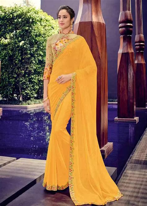 Yellow Saree For Haldi Buy This Yellow Saree For Haldi Gunj Fashion