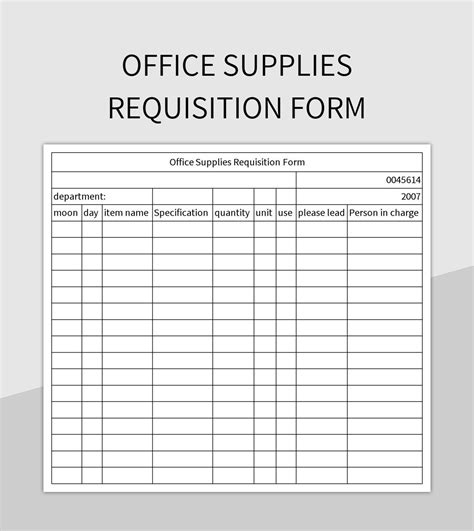 Office Supplies Requisition Form Excel Template And Google Sheets File For Free Download