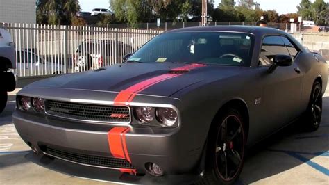 Matte Dark Gray Dodge Challenger With Mopar Stripes Youtube