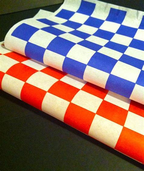 Checkered Wax Paper 12x12in Basket Liners Sandwich Wraps 25 Pieces