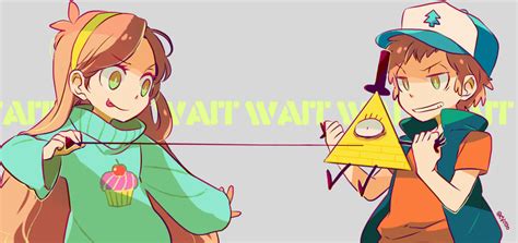 Mabel Pines Dipper Pines And Bill Cipher Gravity Falls Drawn By
