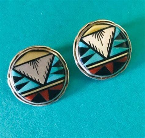 High Quality Vintage Signed Zuni Sterling Silver And Inlay Etsy