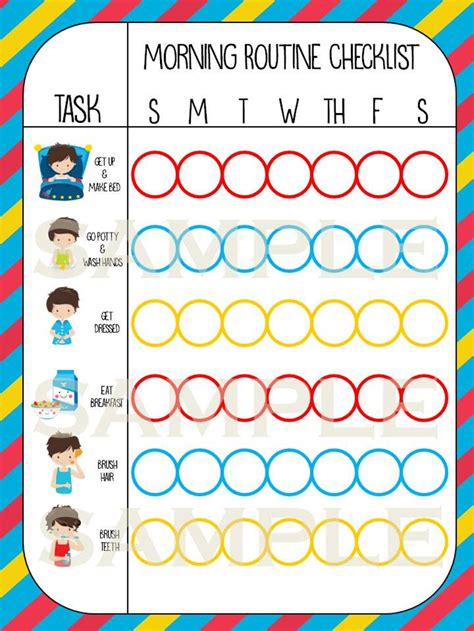 Morning Routine Chart For Kids