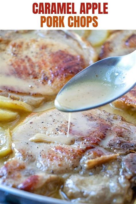 Caramel Baked Pork Chops With Apples Are Ready In An Hour And In One