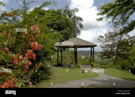 Gazebo In The Flower Forest St Joseph Barbados West Indies Stock Photo