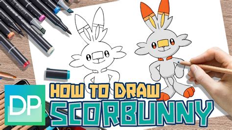 [drawpedia] How To Draw Scorbunny From Pokemon Swordandshield Step By Step Drawing Tutorial