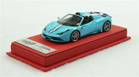 143 Bbr Ferrari 458 Speciale A Baby Blue Red Deluxe Leather Limited 20