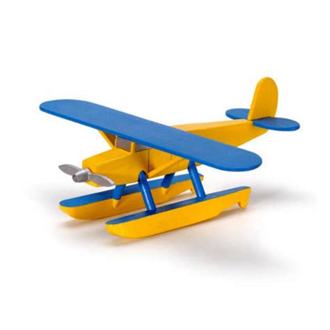 Unfinished Unpainted Wooden Float Plane Pontoon Model Kit Diy Craft 7