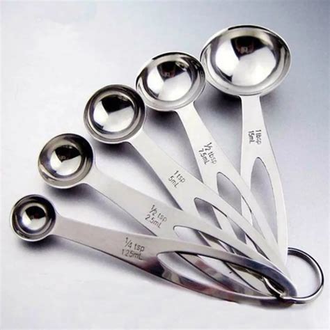 5pcsset Stainless Steel Measuring Spoons Tea Coffee Measure Cooking