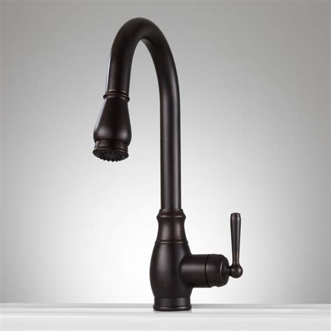 Withrow Single Hole Kitchen Faucet With Pull Down Spray Antique