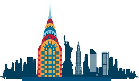 Fetch New York Skyline Drawing Free Vector