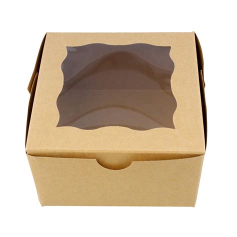 Spec101 | Brown Bakery Boxes with Window 25pk - Cake Boxes Party Favor Boxes - Walmart.com 