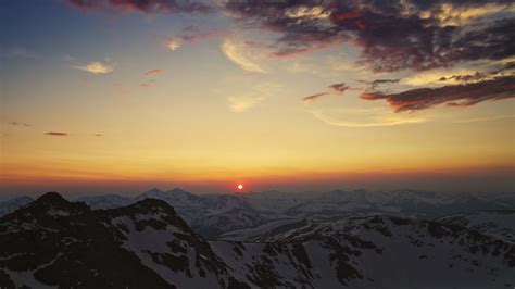 Download Wallpaper 1920x1080 Mountains Cordillera Sky Sunset Sun