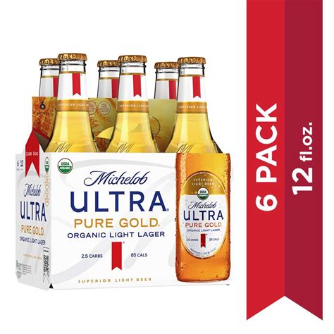 Buy Michelob Ultra Pure Gold Organic Light Lager Beer 6 Pack 12 Fl Oz
