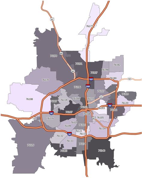 Fort Worth Zip Code Map GIS Geography