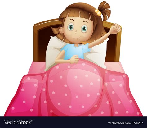 Girl In Bed Royalty Free Vector Image Vectorstock