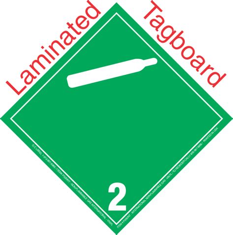 International Wordless Non Flammable Gas Class 2 2 Laminated Tagboard