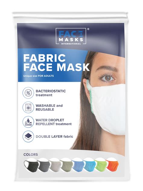 Fmi Washable Reusable Face Masks Adults White Antibacterial Single