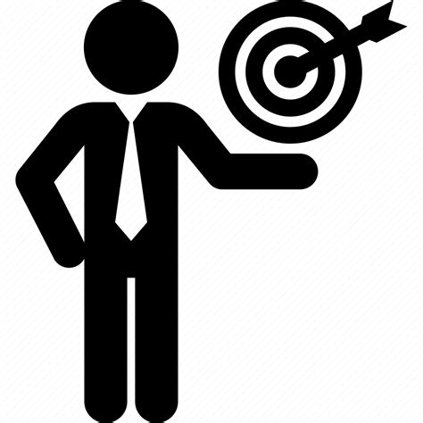 Business Goal Man Objective Presentation Ready Target Icon
