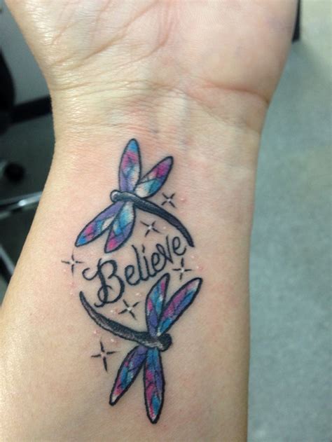 The basic design of the dragonfly tattoos is a basic line drawing, sometimes with colors, while others prefer to have it in plain black. Newest tattoo | Dragonfly tattoo design, Believe tattoos ...