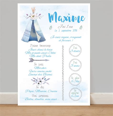 Affiche Anniversaire 1 An