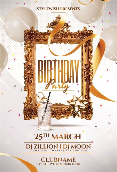 birthday party flyer party design poster birthday party flyer