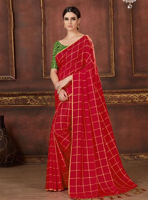 Red Silk Saree With Blouse 143900 Silk Sarees Saree Saree Blouse Designs