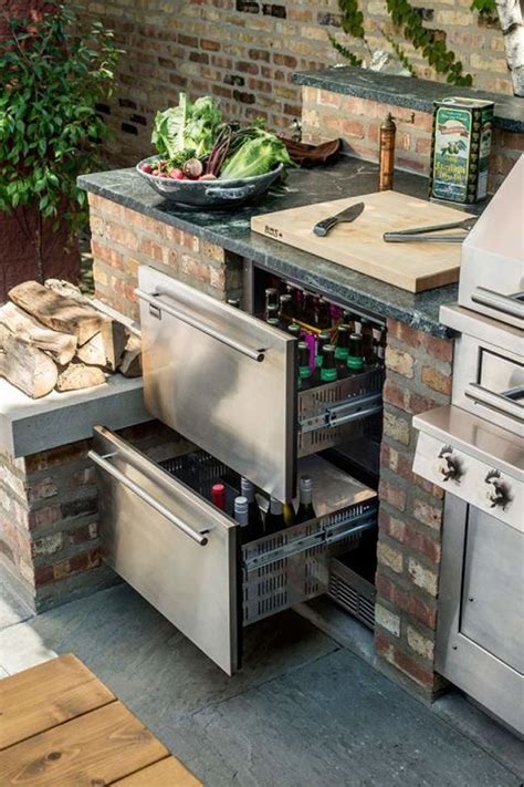 Outdoor refrigeration is a key component of every backyard kitchen. outdoor-refrigerated-kitchen-drawers