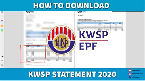 Cara Download Kwsp Epf Statement Online Youtube