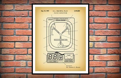 1985 Flux Capacitor Patent Print Time Travel Invention Doc Brown