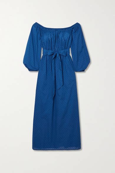Mara Hoffman Net Sustain Malika Off The Shoulder Fil Coup Organic Cotton Maxi Dress In Blue