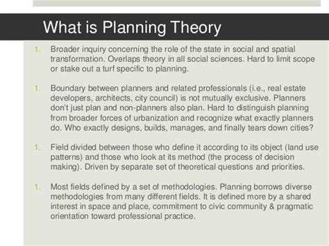 History And Theory Of Planning Introduction To Planning