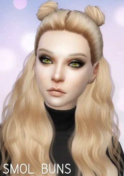 Sims 4 Hairs Aveira Sims 4 Simpliciaty Buns Hairs Retextured