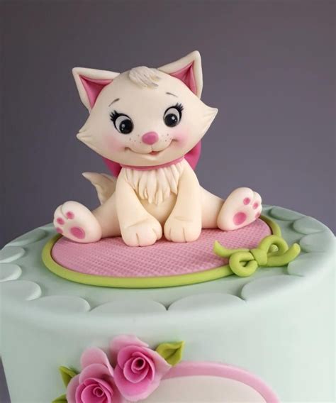 Kitten Cake By Couture Cakes By Olga Cat Cake Topper Fondant Cake