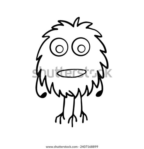 Cute Funny Monster Outline Cartoon Coloring Stock Vector Royalty Free 2407168899 Shutterstock