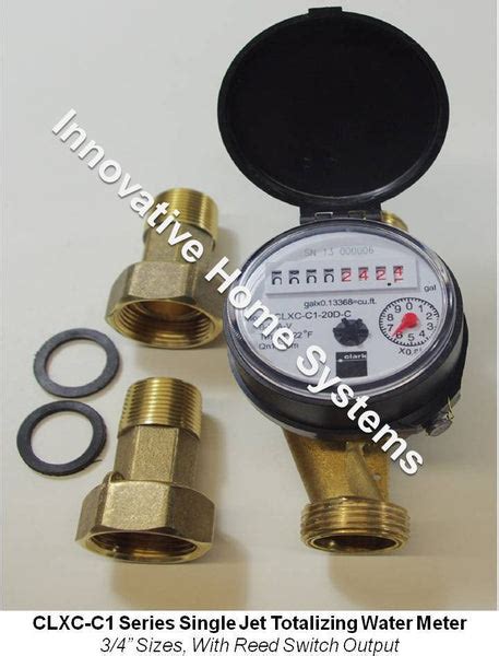 Clxc C1 Brass Totalizing Water Meter With Pulsereed Switch Output For