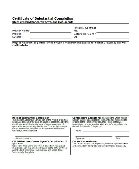 Completion Certificate Examples 48 Psd Pdf Word Examples