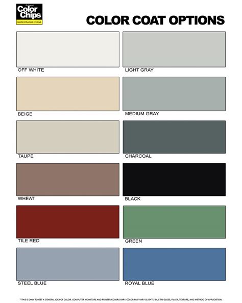 Epoxy Floor Paint Color Chart Flooring Guide By Cinvex