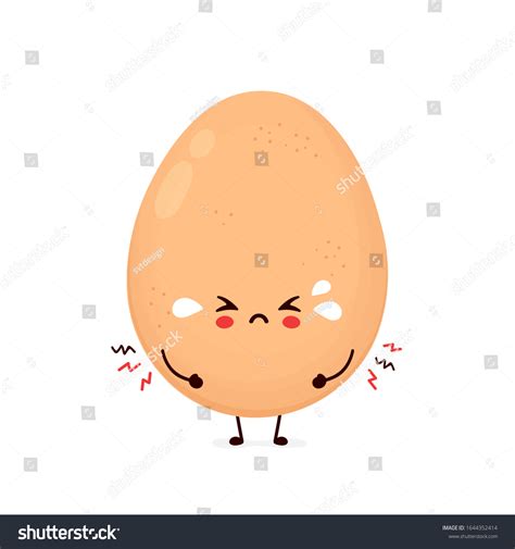 Cute Sad Cry Chicken Egg Vector Stock Vector Royalty Free 1644352414