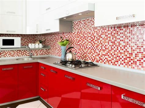 Contoh Desain Dapur Warna Merah Thegorbalsla