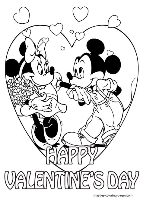 ️mickey And Minnie Valentines Day Coloring Pages Free Download